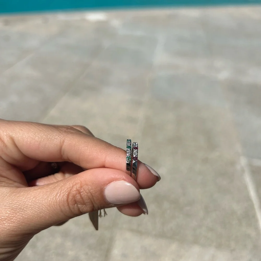 Stackable emerald and ruby ring - Picture 6 of 6